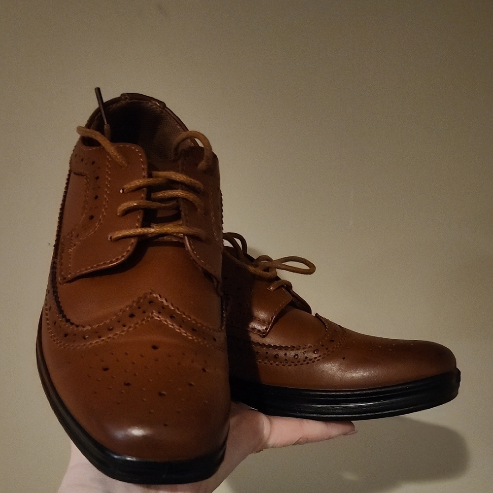 Classic Brown Leather Brogues For Boys Size 1